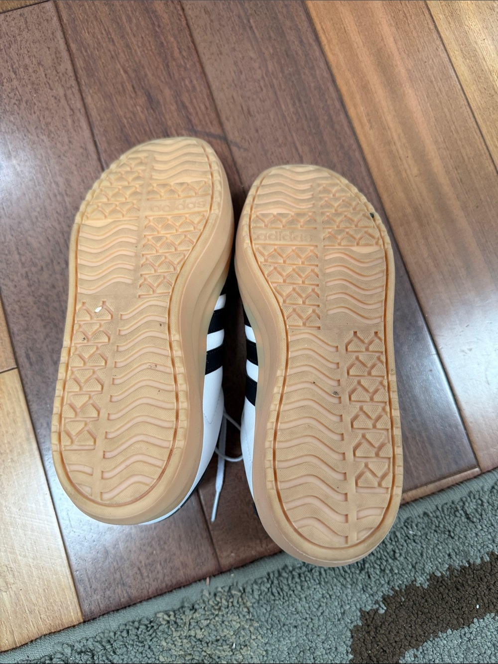 adidas White Black Platform Sneakers with Gum Sole - Picture 4 of 4